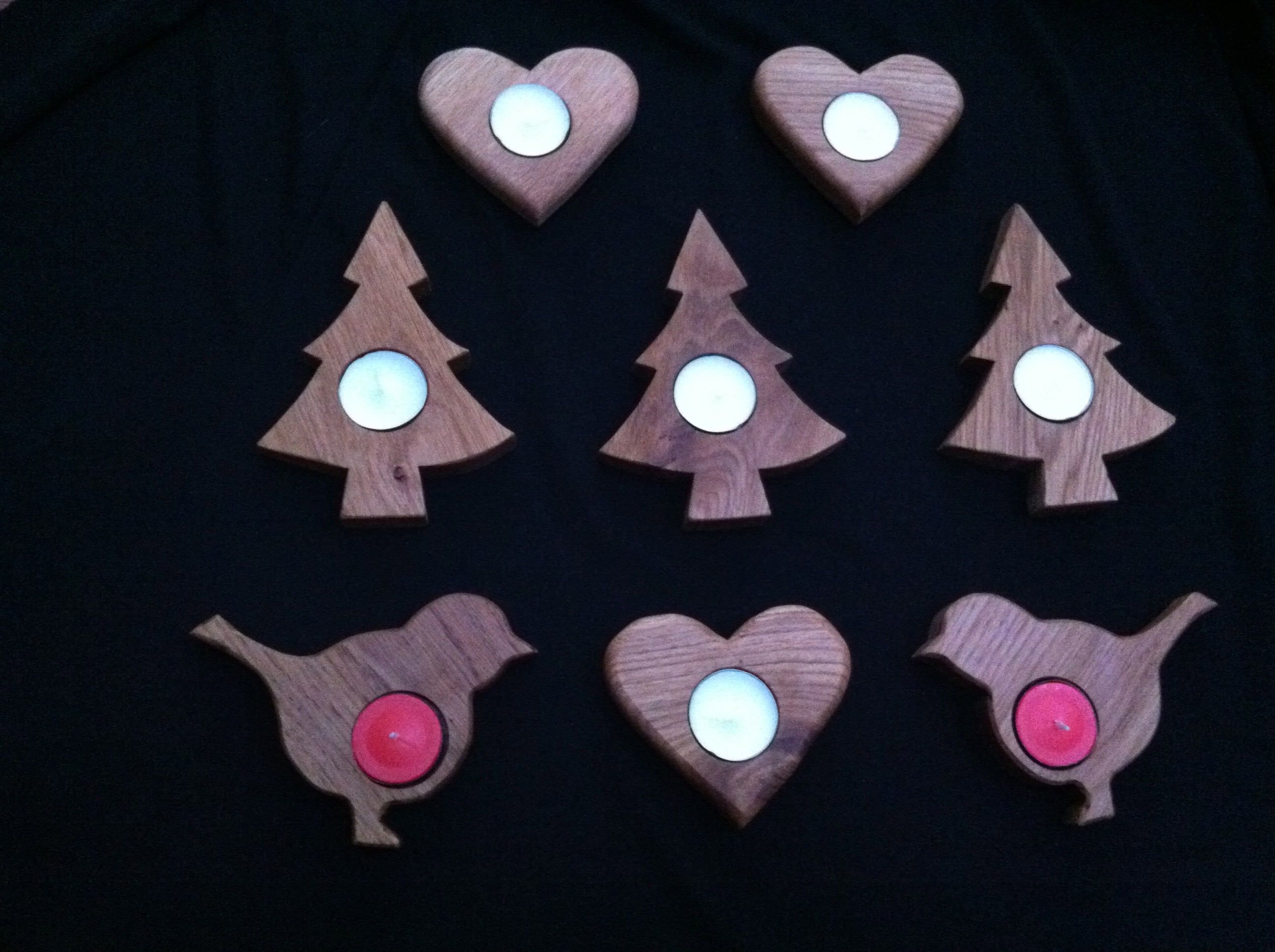 Christmas Tree or Robin Tea light holders